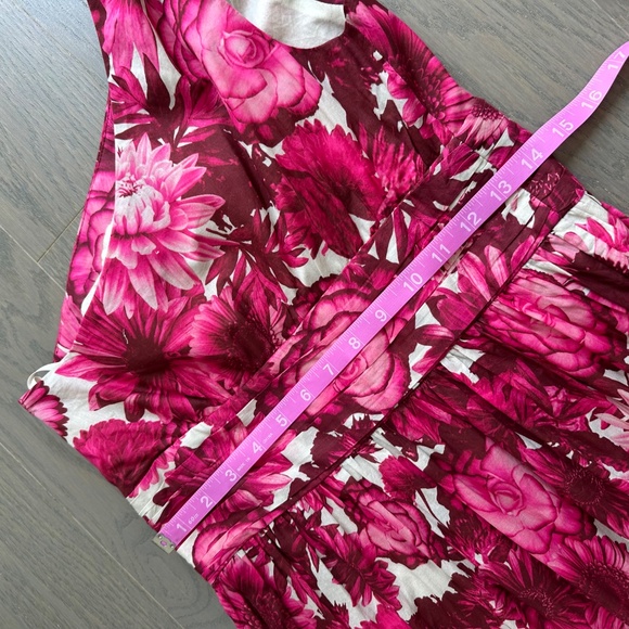 Cara Cara Mattera Floral One Shoulder Maxi Dress Pink Enchanted Tie Sz 4 w/ tags - Picture 9 of 11
